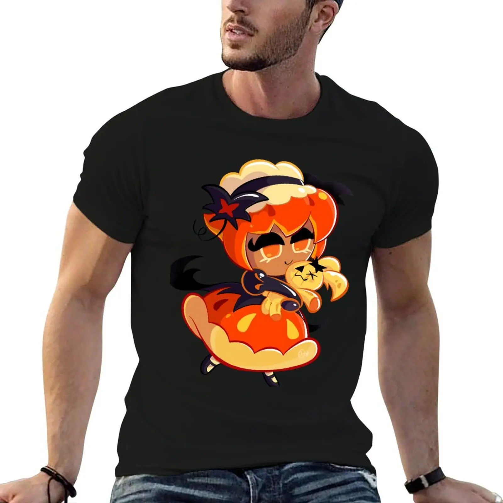 

Pumpkin Pie Cookie - Cookie Run Kingdom T-Shirt anime tshirt man t shirts cotton t shirts cotton 100% T-Shirt