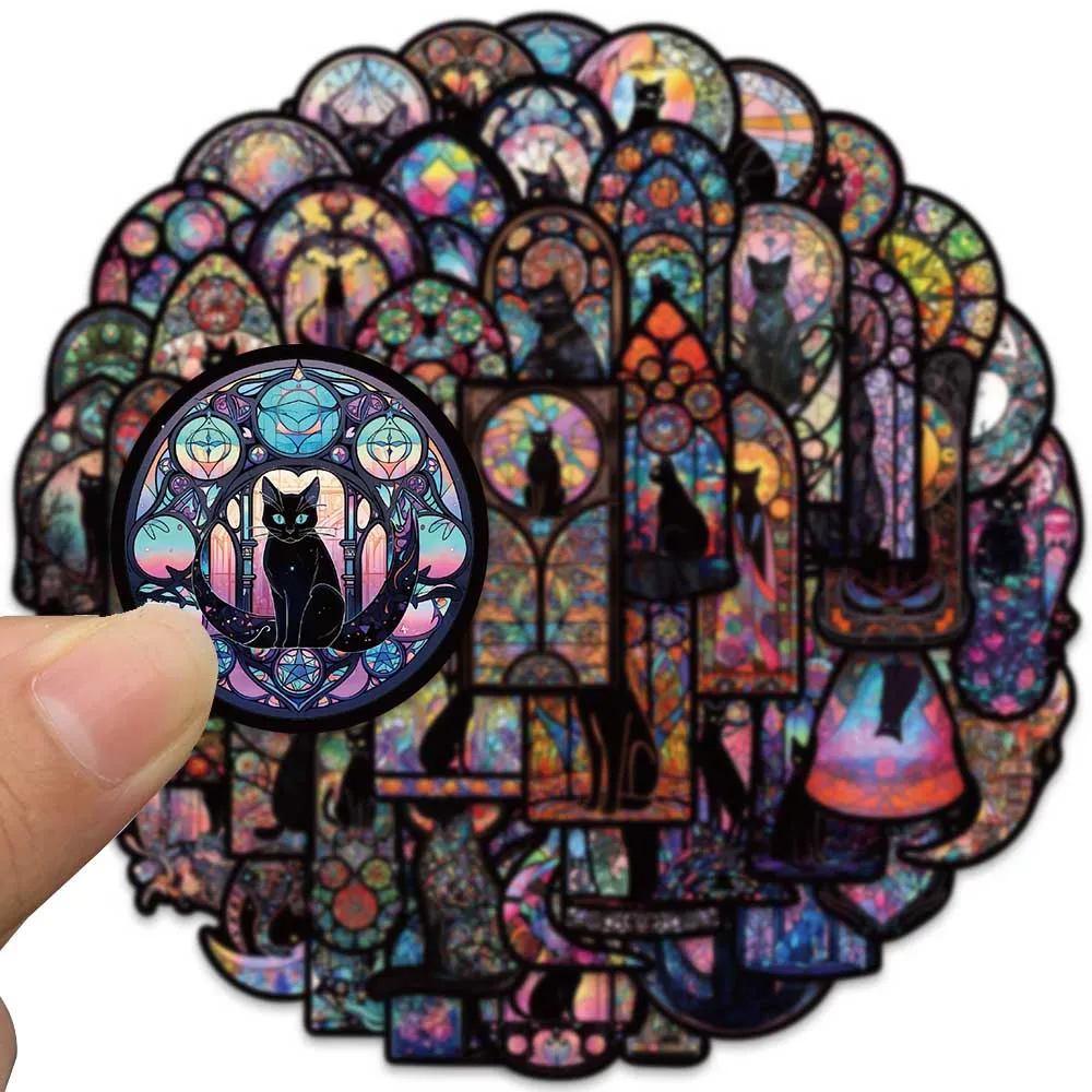 50pcs Gothic Cartoon Aesthetic Black Cats Stickers For Laptop Phone Luggage Guitar Bike Car Waterproof Graffiti Vinyl Decals