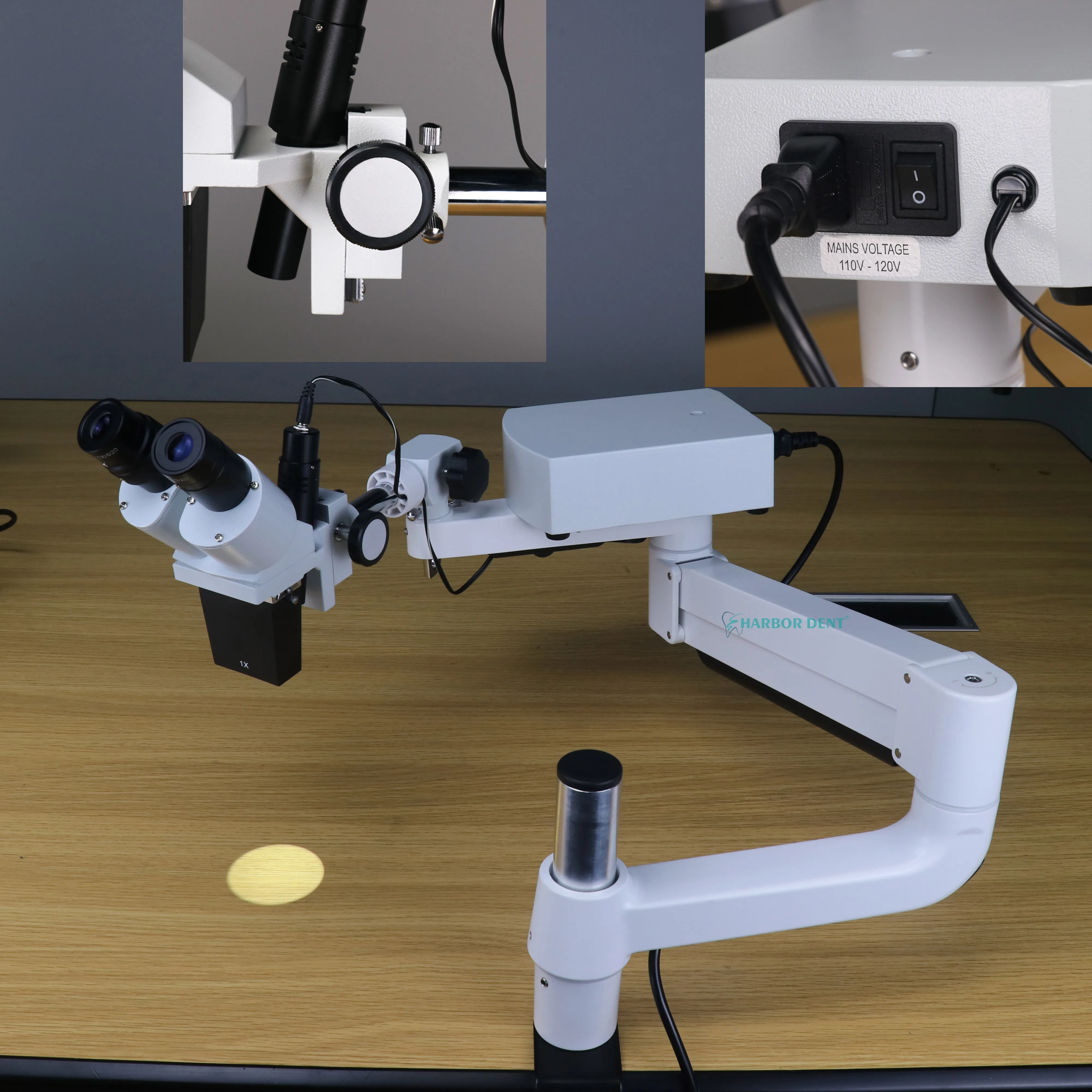 5X/10X/15X/20X Portable Dental Surgical Microscope LED Light with Machinery Power Source Root Canal Clip Table