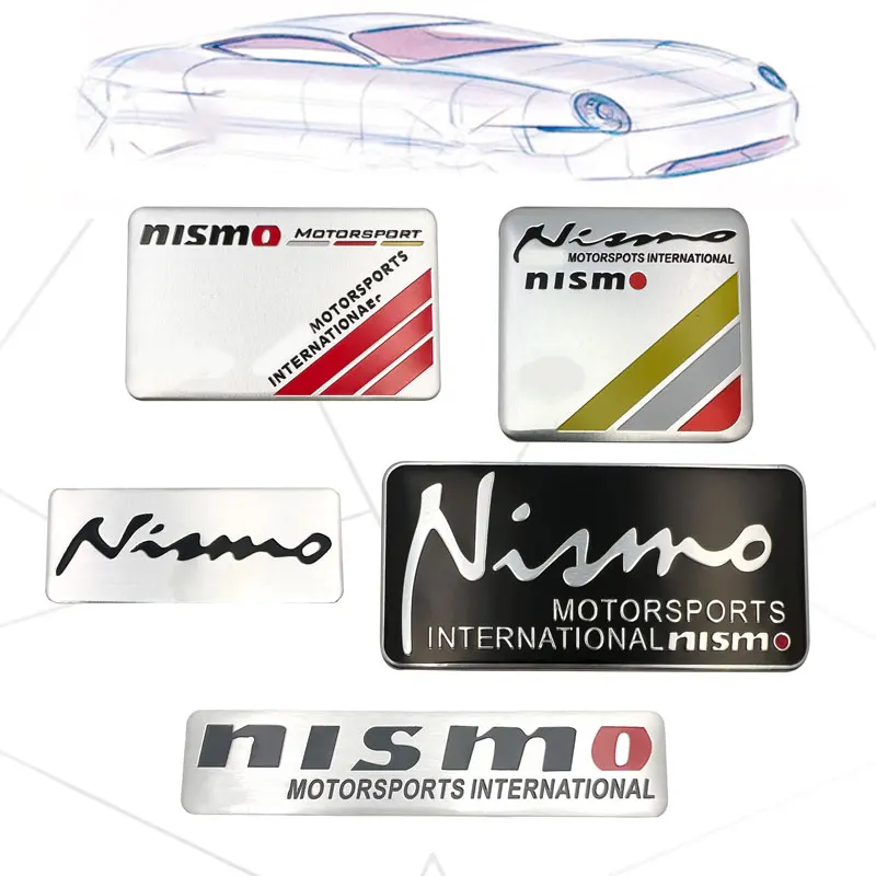 Aluminum 3D Emblem Badge Trunk Front Door Side Sticker DecalAuto Accessory for Nismo GTR Leaf Juke March Note Fairlady