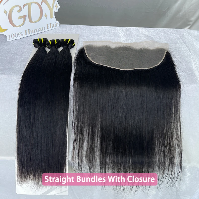 2x6 4x4 5x5 Transparent Lace Closure With Straight Human Hair Bundles With Closure Raw Hair Weave 3 Bundles With Closure 13x4