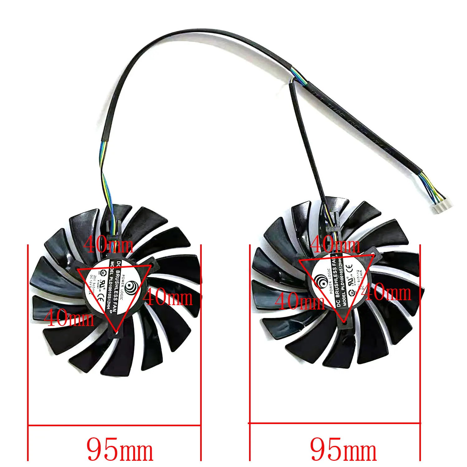 New 95MM 4PIN PLD10010S12HH R9 380 390 GPU Fan for MSI Radeon R9 380 90 R7 370 RX 470 Graphics Card