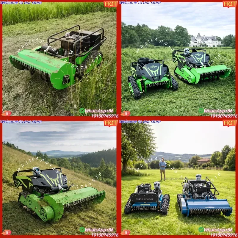 CE Certificate Farm Orchard Hybrid Lawn Mower Crawler Slope Remote Flail Mower for Alfalfa Tall Grass Dry Grass