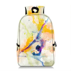 Ginástica tumbling impressão mochila para adolescente meninas crianças sacos de escola ginástica arte mochila feminina bolsa de ombro para viagens