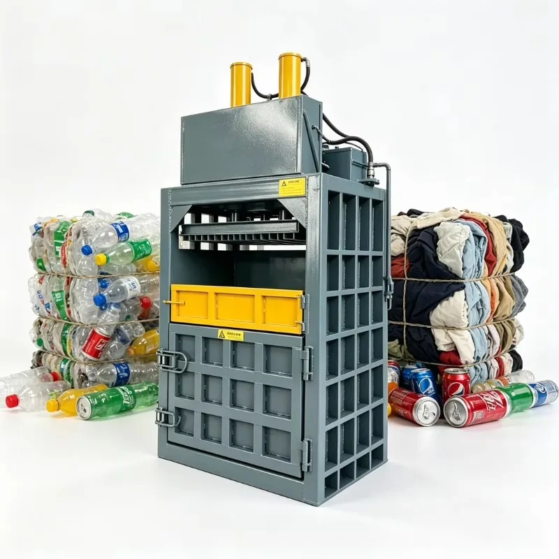 Industrial Compactor Cardboard Waste Paper Vertical Baling Press Voltage Customized Waste Paper Compactor