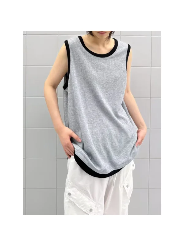 Vestido Casual de Alta Qualidade com Decote Redondo para Mulheres, Vestido de Verão Fino, Tamanho Grande, Solto, Sem Mangas, ...