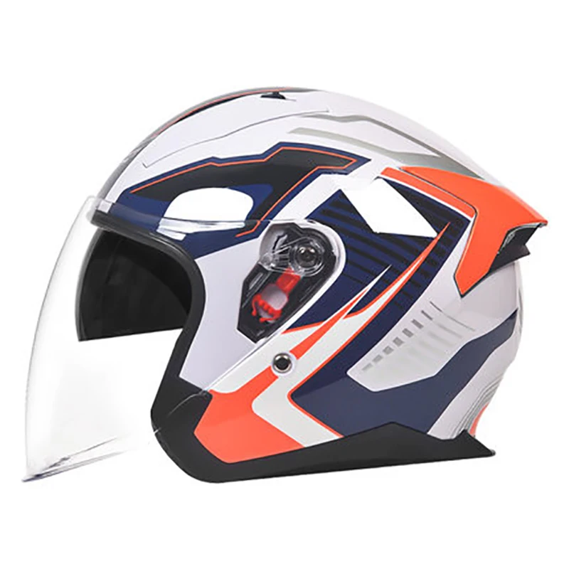 China 3C Certified Motorcycle Helmet Italian V Brand Personality 3/4 Helmet Anti-fog Double Mirror Helmet