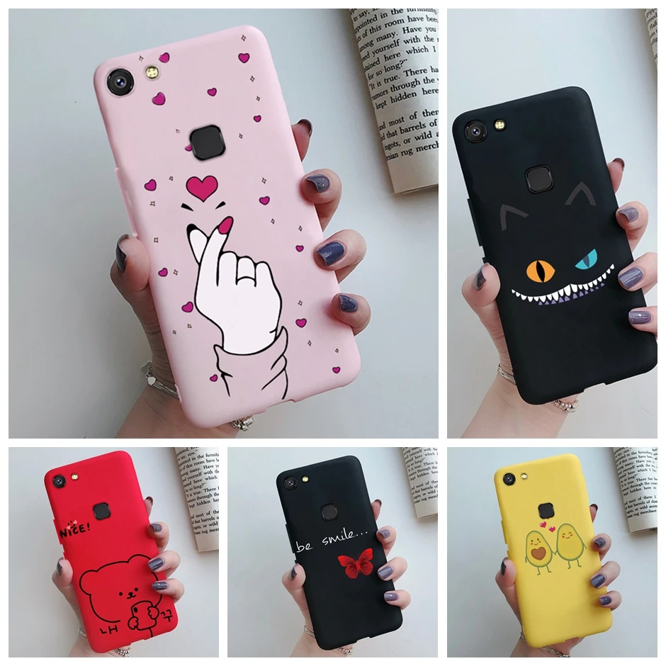 For Vivo V7 Case Cute Cartoon Silicone Soft Back Cover Funny Phone Casing for VIVO V7 1718 Bumper Coque Protective Fundas 5.7''