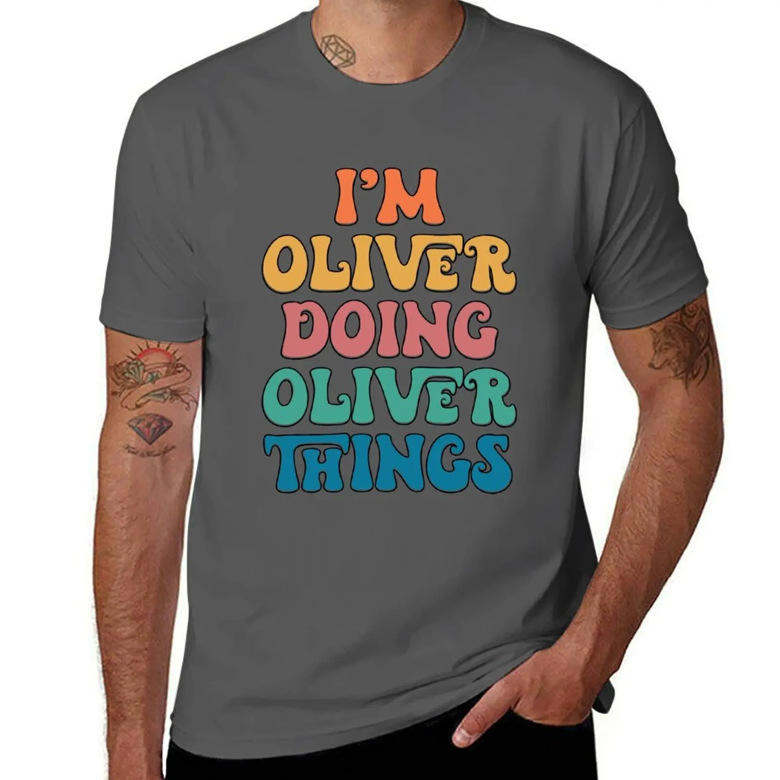 

Oliver Funny Retro First Name T-Shirt Mechanic Work Tee Shirt