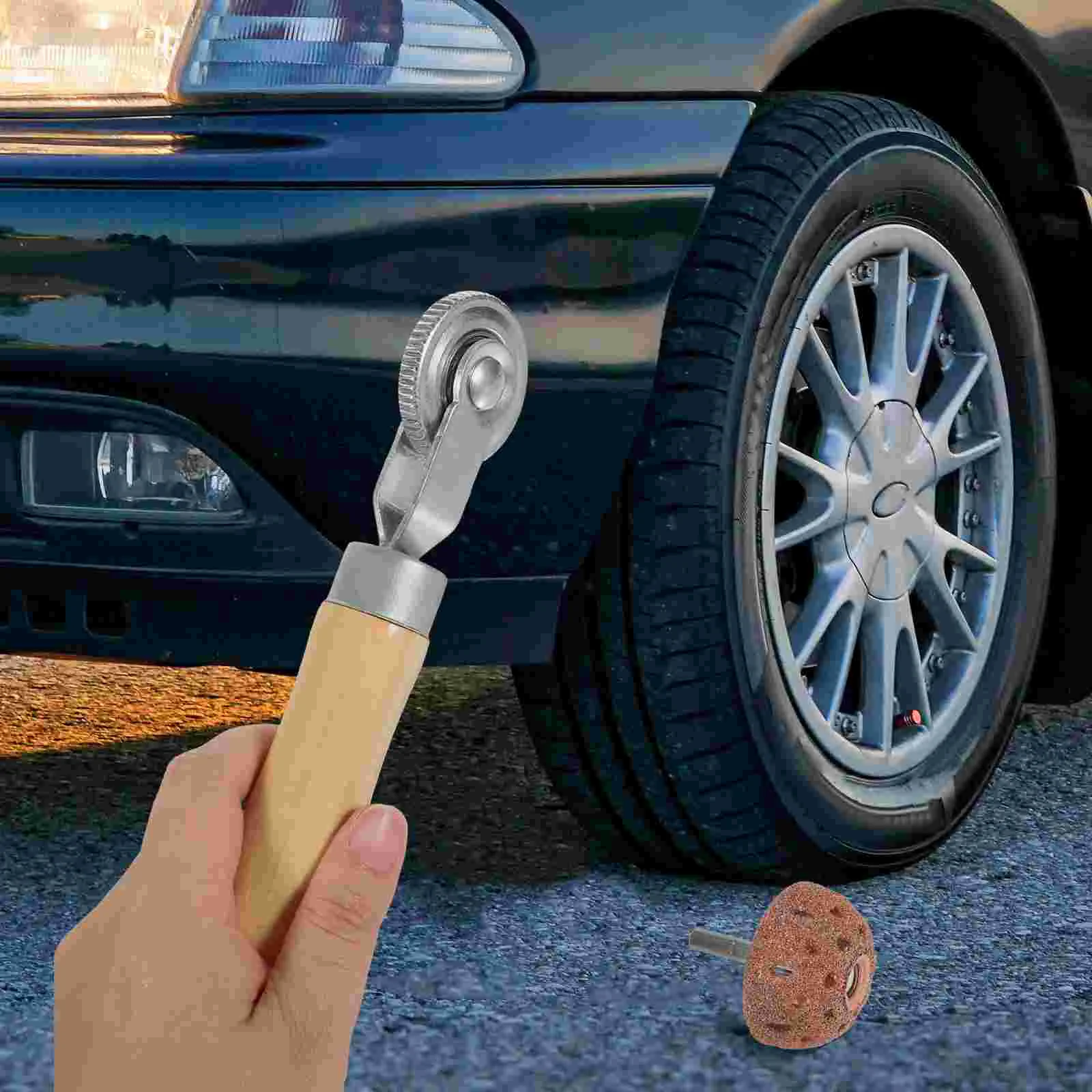 1 Set Car Tire Buffing Wheel With Sound Deadening Roller Tire Patch Kit For Car Tire Repair Tools Sound Deadener