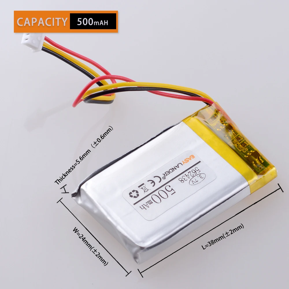 3 nici 3.7V 500mAH 562438 PLIB polimerowy akumulator litowo-jonowy dla mp3 mp4 DVR Sho-mnie Combo 1 Shome combo A1 602535 552535