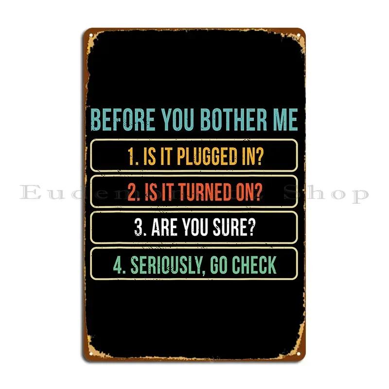 لوحة معدنية فنية لتكنولوجيا المعلومات المضحكة قبل أن تتحمل لي، لوحة فنية لشخصية الحفلات في غرفة المعيشة