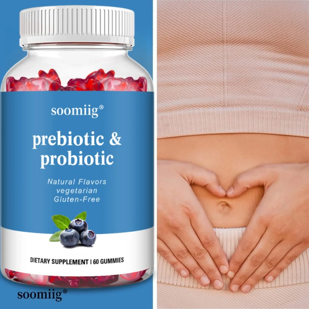 Prebiotic and Probiotic Gummies - Supports Normal Healthy Digestive Function, 60 Gummies