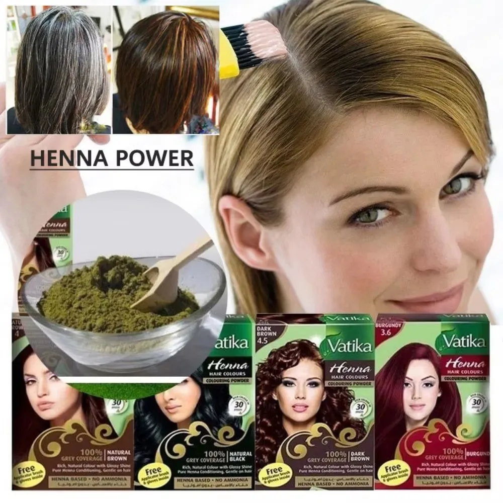 Tinte para el cabello de Henna indio, planta Natural de alta calidad, utilizado para cejas, maquillaje de barba en casa o barberías, cuidado del cabello negro