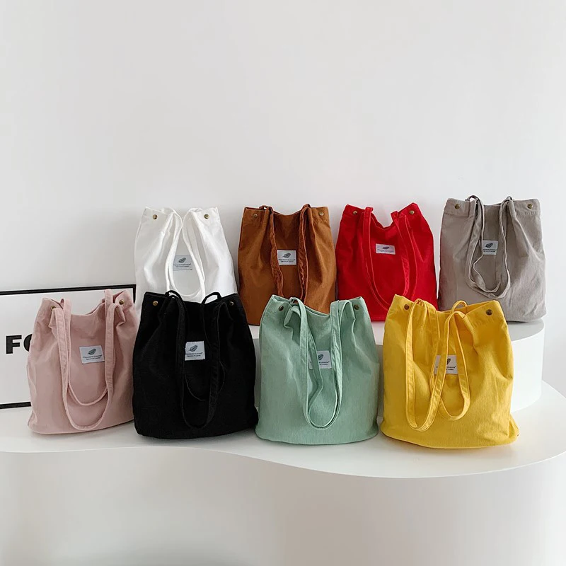 Women's Shoulder Bag Fashion Versatile Corduroy Large Capacity Portable Shopper Totes Female's Casual Travel Handbag image 6