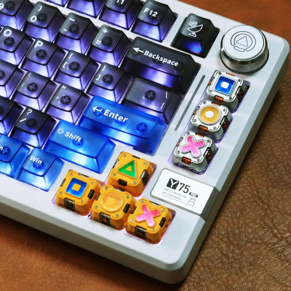 Metal Keycaps 4pcs Costom Personalized Transparent Artisan Key Caps Mechanical Keyboard Gaming Accessories WASD Arrow Keys Gift