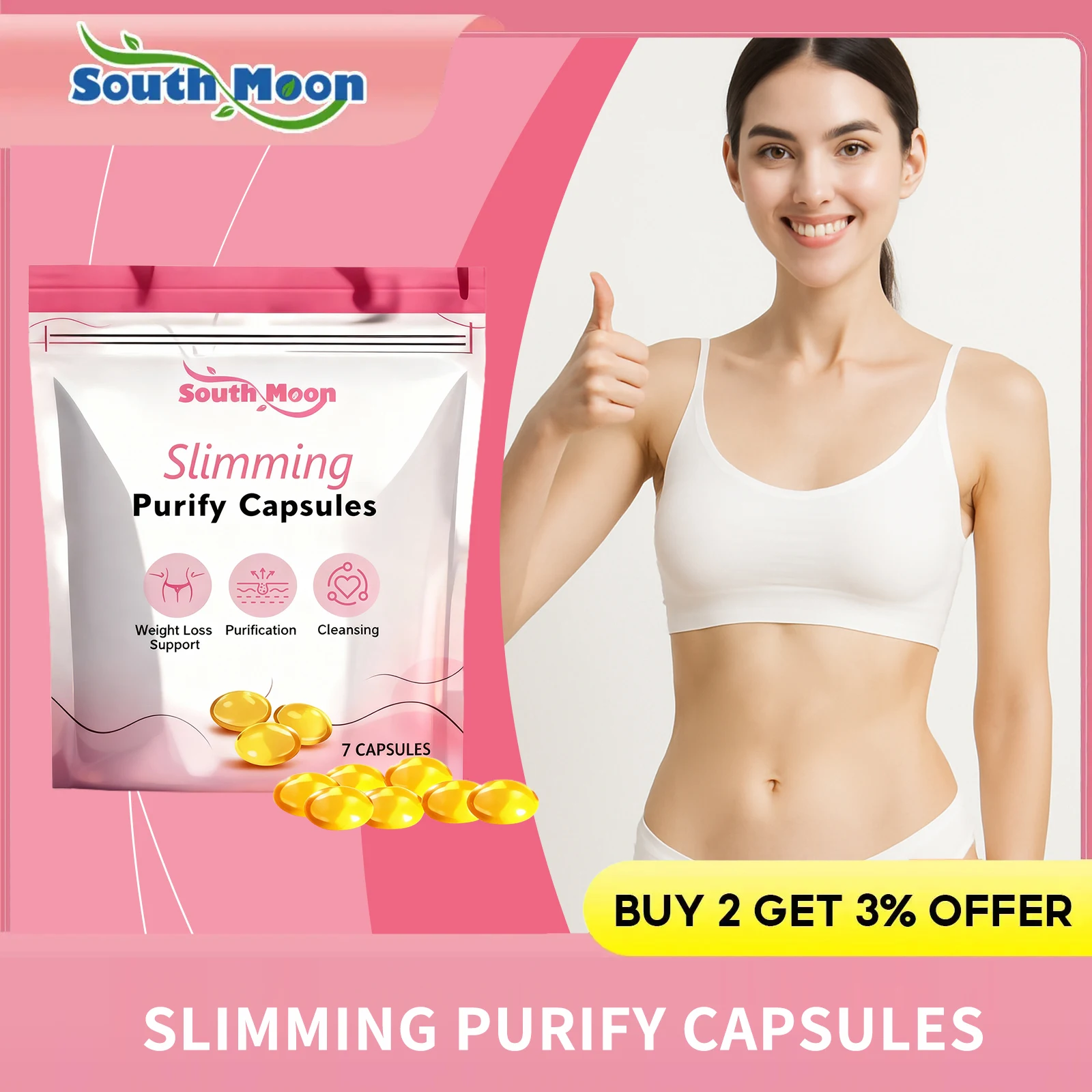 

Slimming Purify Capsules Burn Fat Relieve Bloating Body Shaping Stimulate Metabolism Balance PH Levels Weight Reducing Products