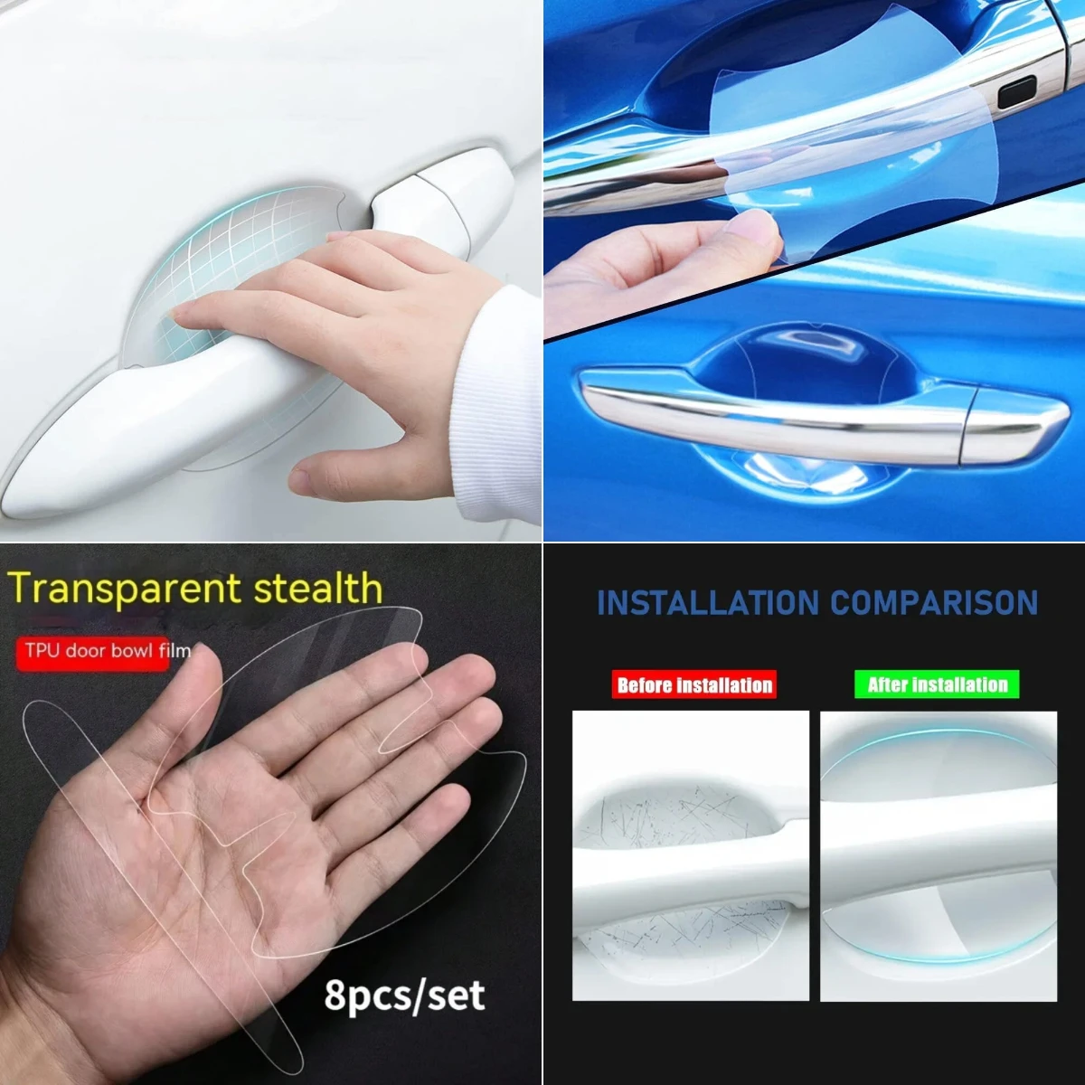 

Car Door Bowl Handle Invisible Protective Sticker Auto For Skoda Octavia Kodiaq Karoq Superb Fabia Scala Kamiq Enyaq Rapid Yeti
