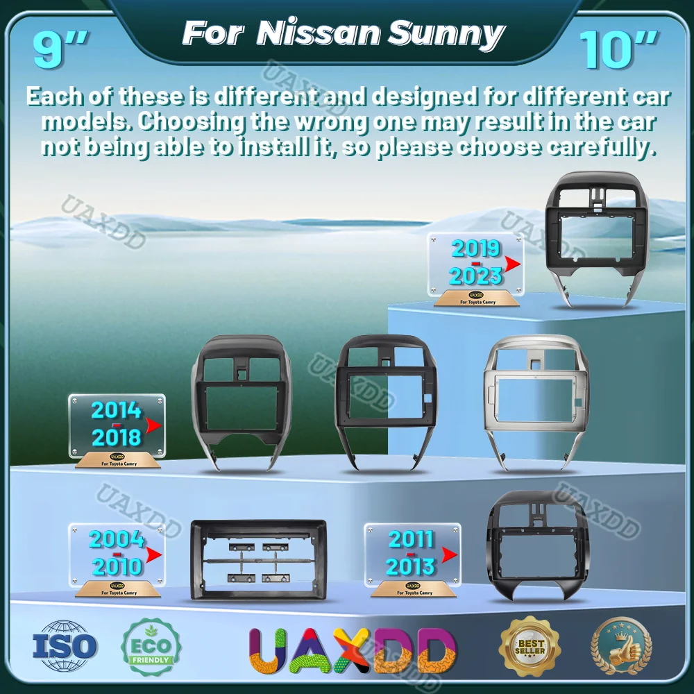 For 2004-2023 Nissan Sunny 9INCH 10.1inch car Cadre CD MP5 radio Android frame video player dashboard multimedia Interior stereo