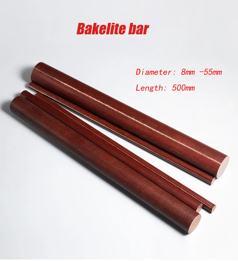 Rubberwood Insulation Rod   Phenolic Laminated Board Rod, High Temperature Resistant Electric Wood Rod With a Diameter 8mm -55mm