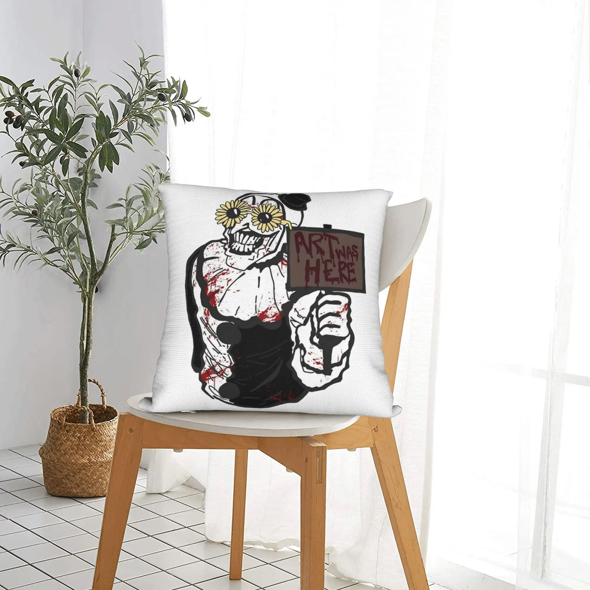 Art The Clown Terrifier Pillowcase Soft Cushion Cover Decoration Halloween Throw Pillow Case Cover Home Square
