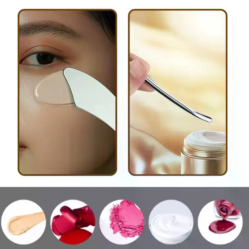 Stainless Steel Arc-Shaped Skincare Gua Sha Tool Meridian Massage Stick Home SPA Massage Meridian Massage Tool 1/2pcs