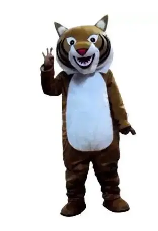 Mascote extravagante dos desenhos animados fantasia do luxuoso para adultos, mascote do tigre, vestido de Halloween, Natal, novo