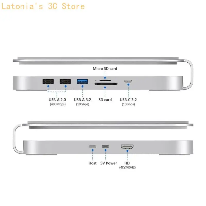 

X3UB USB C Hub M.2 Enclosure Type C Docking Station NVME M.2 SSD Power Supply Enclosure for Mini 2024 Card Reader