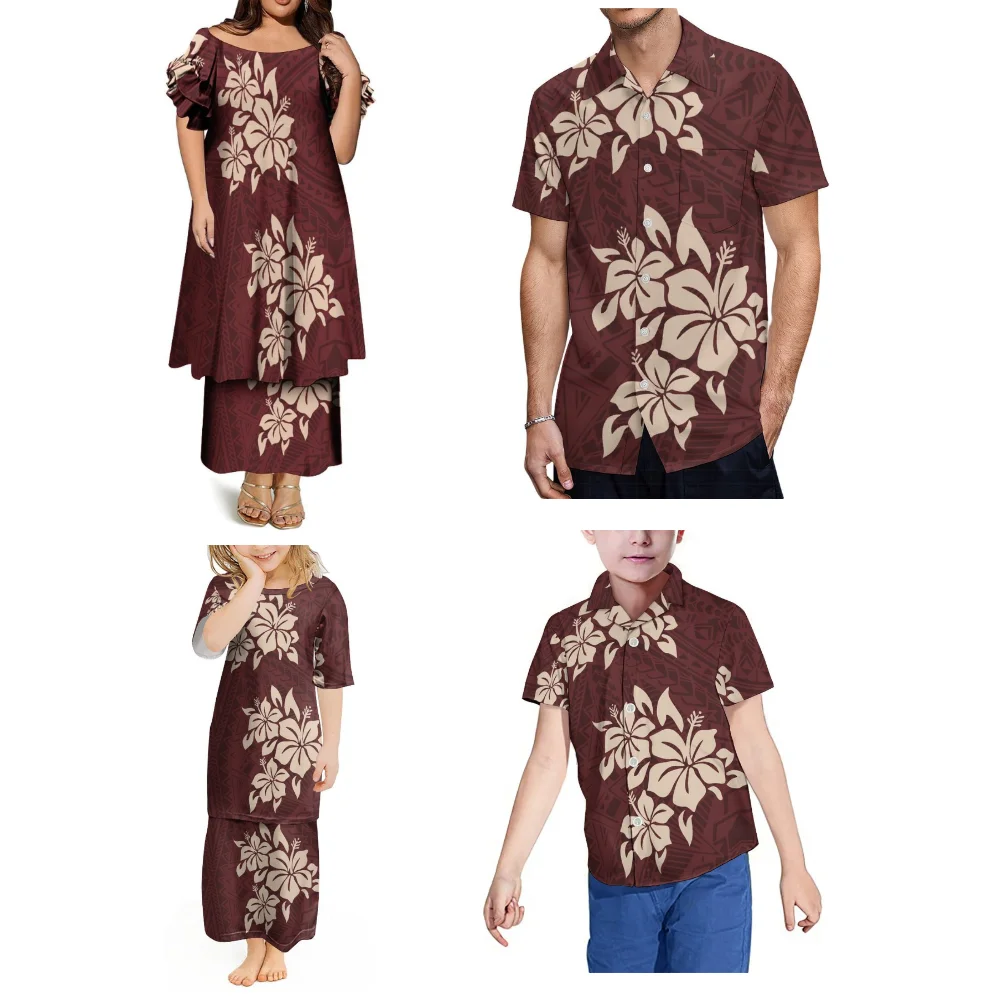 

Полинезийский свободный женский костюм с рукавами-бабочками, элегантное вечернее платье на заказ, дизайнерский наряд для родителей и детей