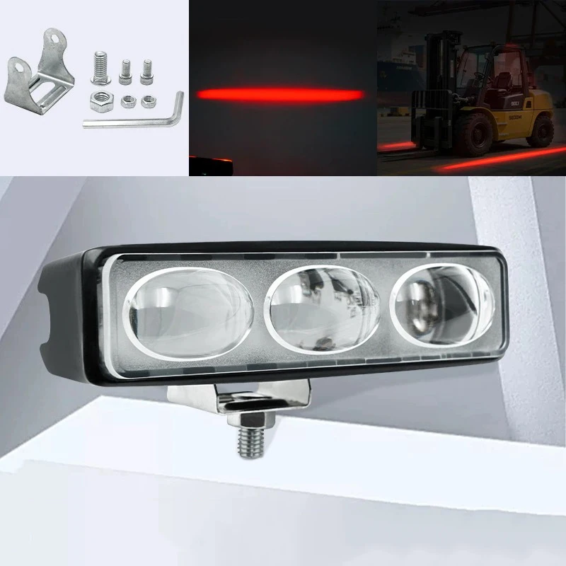 

LED Forklift LightsTruck Safety Work Light Bar Red Flood Beam Danger Zone Warning Lamp Side Line Marker Lights