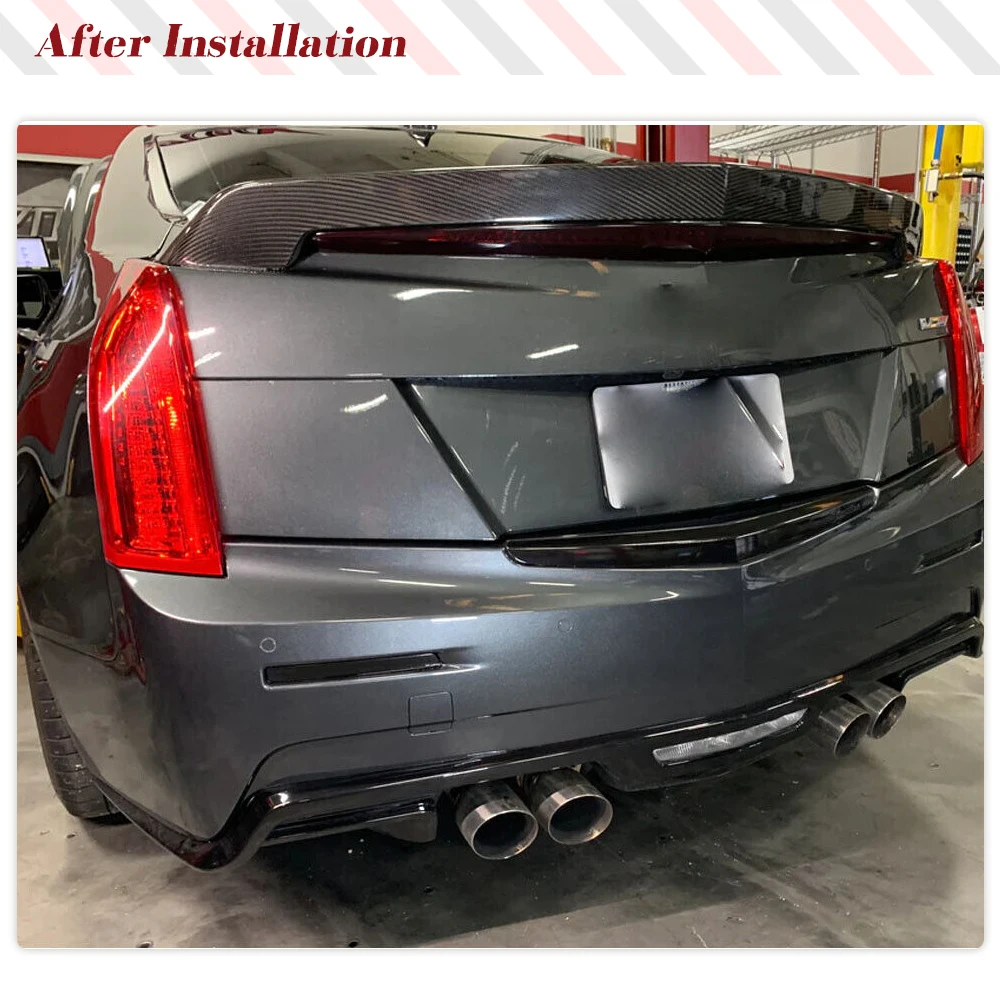 For Cadillac ATS 4-Door Sedan 2013-2019 Carbon Fiber Car Trunk Racing Spoiler Custom Parts HighKick Rear Wing Spoiler Body Kits