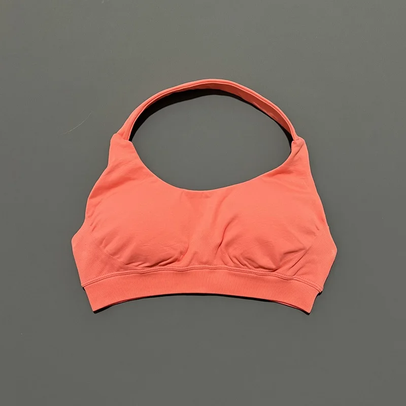 HISTELLO Sport-BH für Damen, nahtlos, Yoga-Unterwäsche, Neckholder-Riemen, offenes Rückendesign, Gym-Top, Workout, Fitness, Lauf-BH
