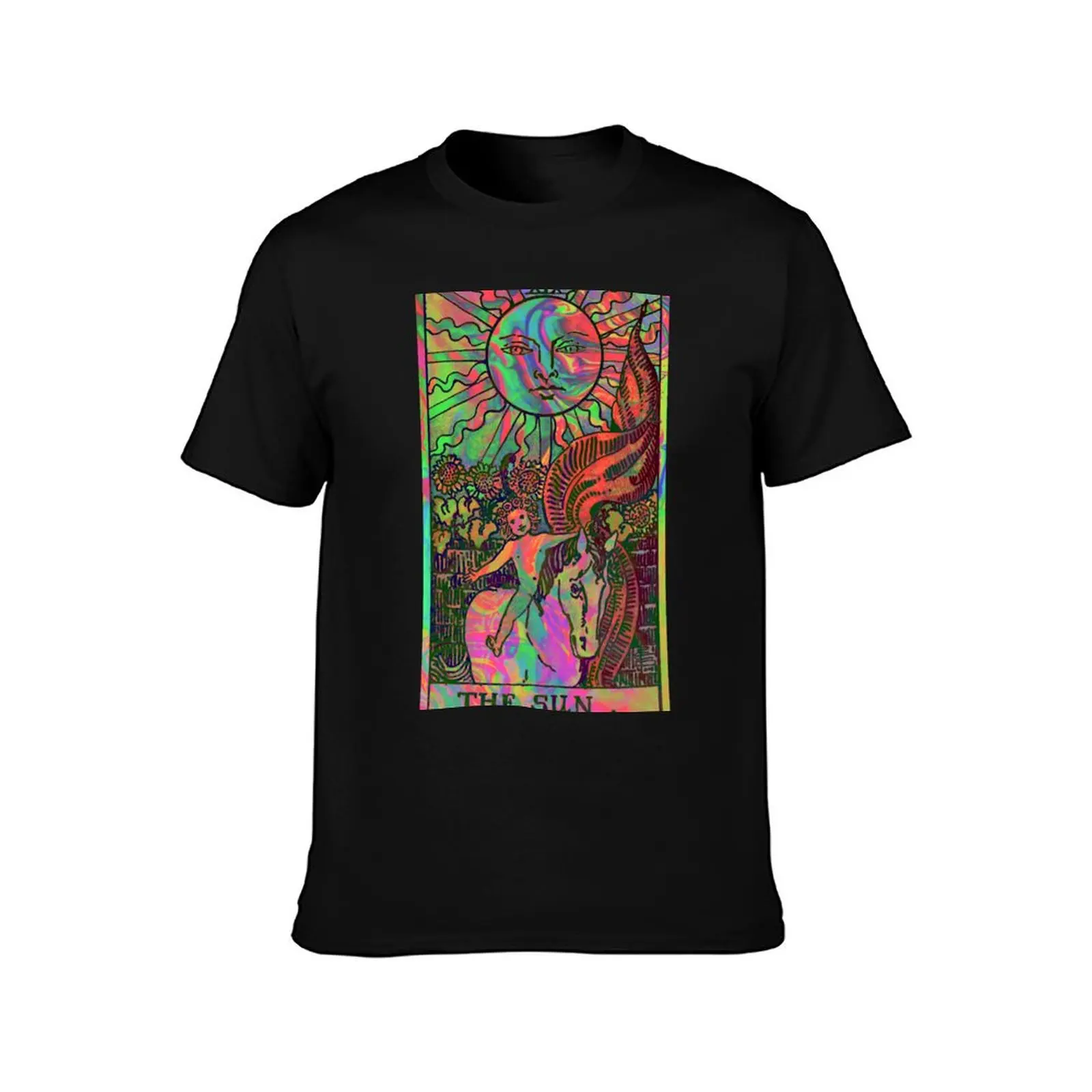 XIX. The Sun Tarot Card Psychedelic T-Shirt Moisture Wicking Athletic T-Shirt