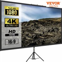 VEVOR Tripod Projector Screen Stand 60 70 80 90 100 110 Inch 16:9 4K HD Portable Home Cinema for Indoor & Outdoor Projection