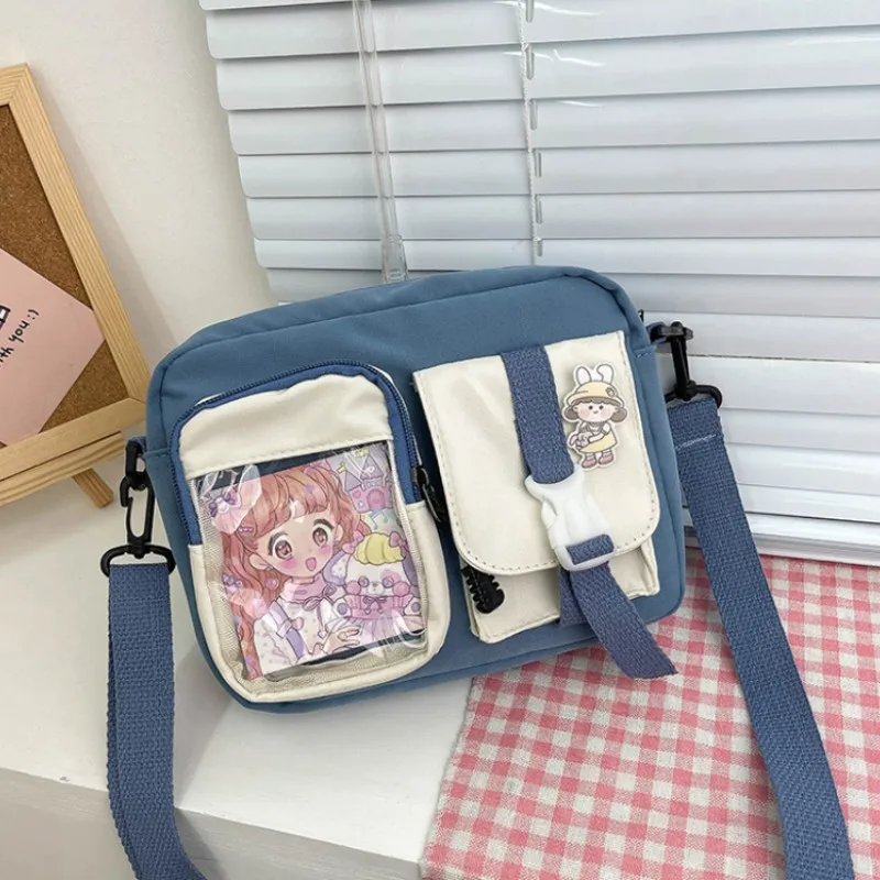 Japanse Style Kawaii Bag Girls Student Small Nylon Bag Mutipockets Transparent Crossbody Bags Women New Shoulder Bag Bolsa Mujer