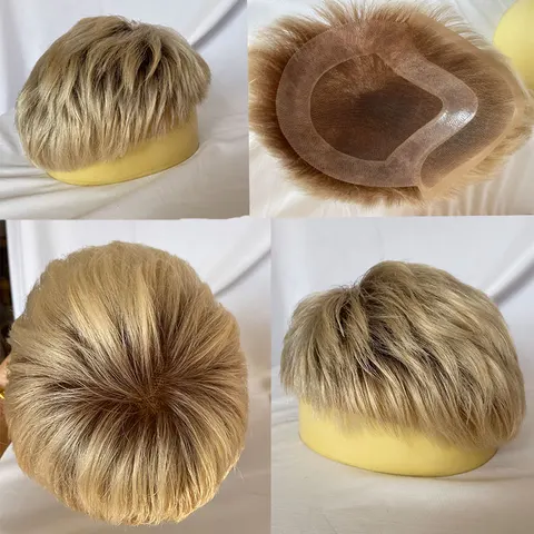 Мужской парик из бразильских волос Eseewigs, 3 дюйма, цвет омбре 613