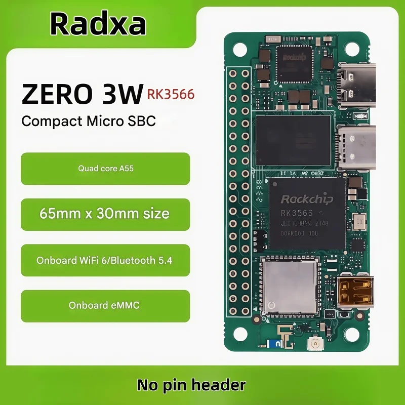 

Radxa Development Board ZERO 3W RK3566 Quad-core CPU Single Board Computer Motherboard WiFi6