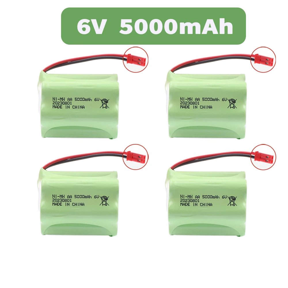 T model 6V 5000mAh NIMH AA wtyczka JST akumulatorowy do samochodów RC roboty czołgi armaty Aa 3000mah 6v ładowalny akumulator 1-10 szt