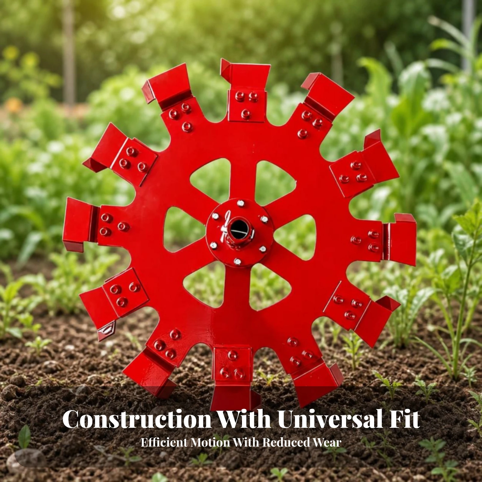 Attachment High-Toughness Ditching Wheel with Cutting Projections Ditching Wheel Heavy-Duty for Landscapers, Soil Cultivation
