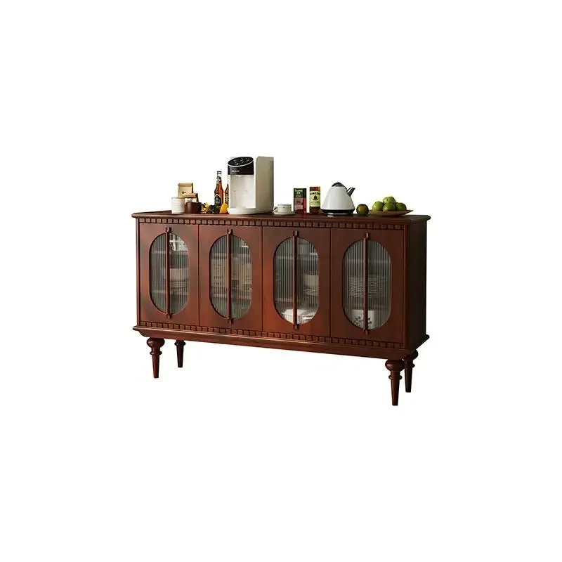 Retro solid wood kitchen partition cabinet living room entrance locker