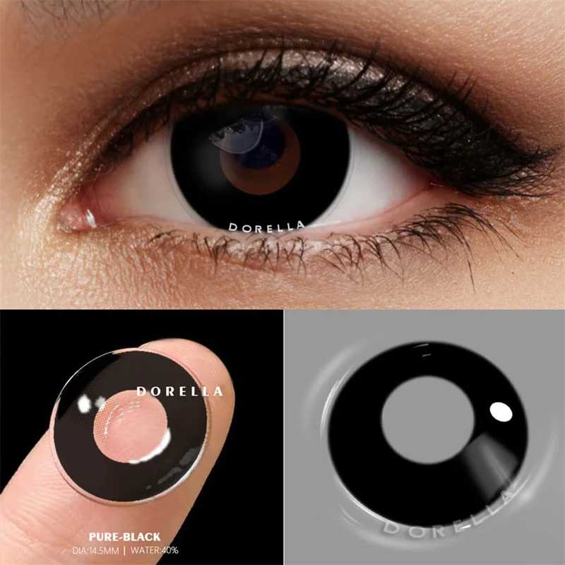 D\'ORELLA 1Pair Cosplay Color Contact Lenses for Eyes Anime Eye Lenses White Black Lenses Contact Lenses Cosmetic Color Lens Eyes