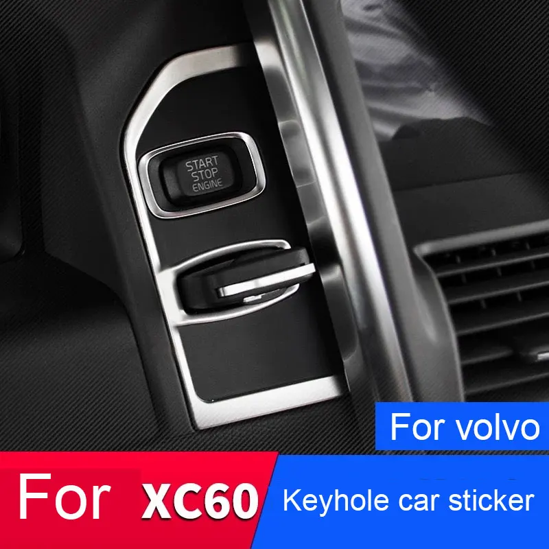Edelstahl Auto Styling Konsole Schlüsselloch Panel Rahmen Abdeckung Trim Für Volvo XC60 2014-2017 LHD Innen Zubehör Aufkleber