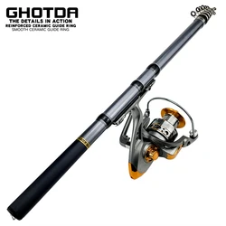 Telescopic Fishing Rod and Reel Combo Ultralight Fishing Rod with Reinforced Reel 1.5m 1.8m 2.1m 2.4m 2.7m 3m Strong and Durable