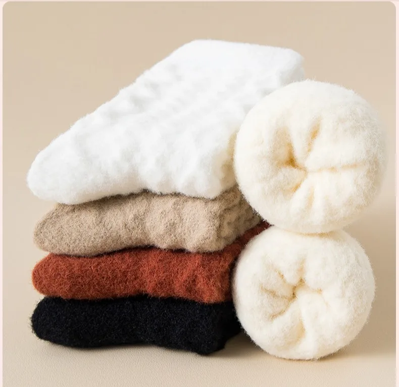 Neue Kühle Frauen Schwarz Weiß Baumwolle Dicke Socke Solide Herbst Winter Warme Dame Weibliche Mittleren Rohr Boden Socken Für Frauen – Detail 22