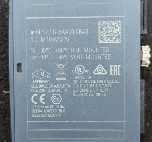 Brand New 6ES7137-6AA00-0BA0 1PCS Expedited Shipping