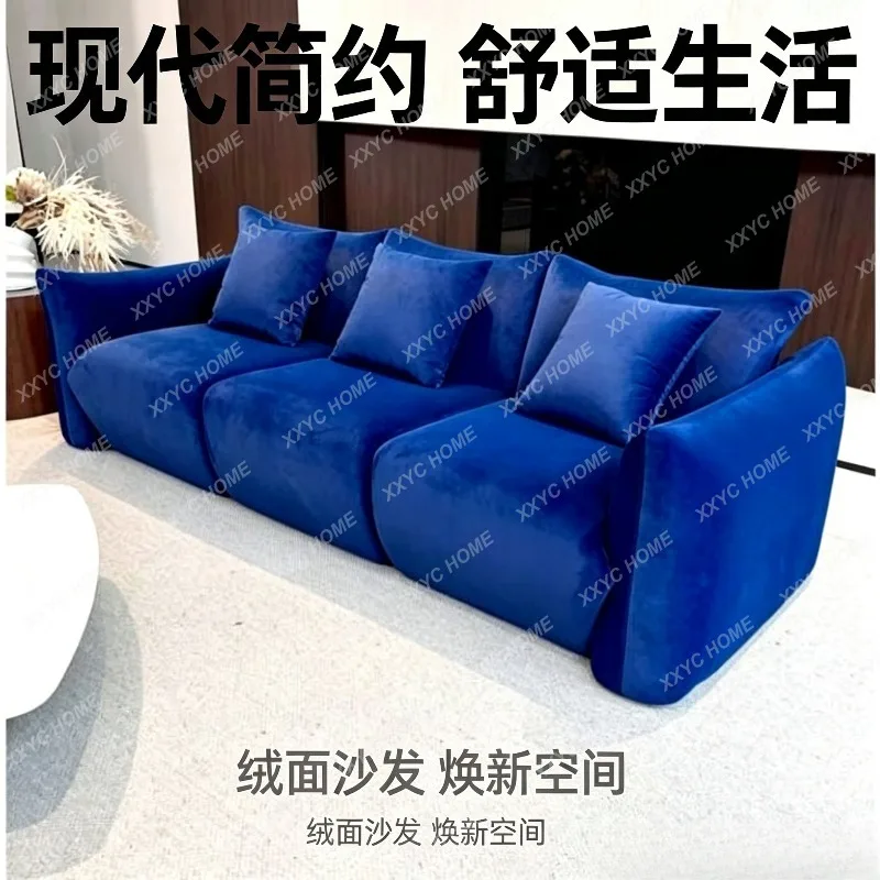 

Bread straight row retro black velvet chubby compressed sofa z610,280*100*72