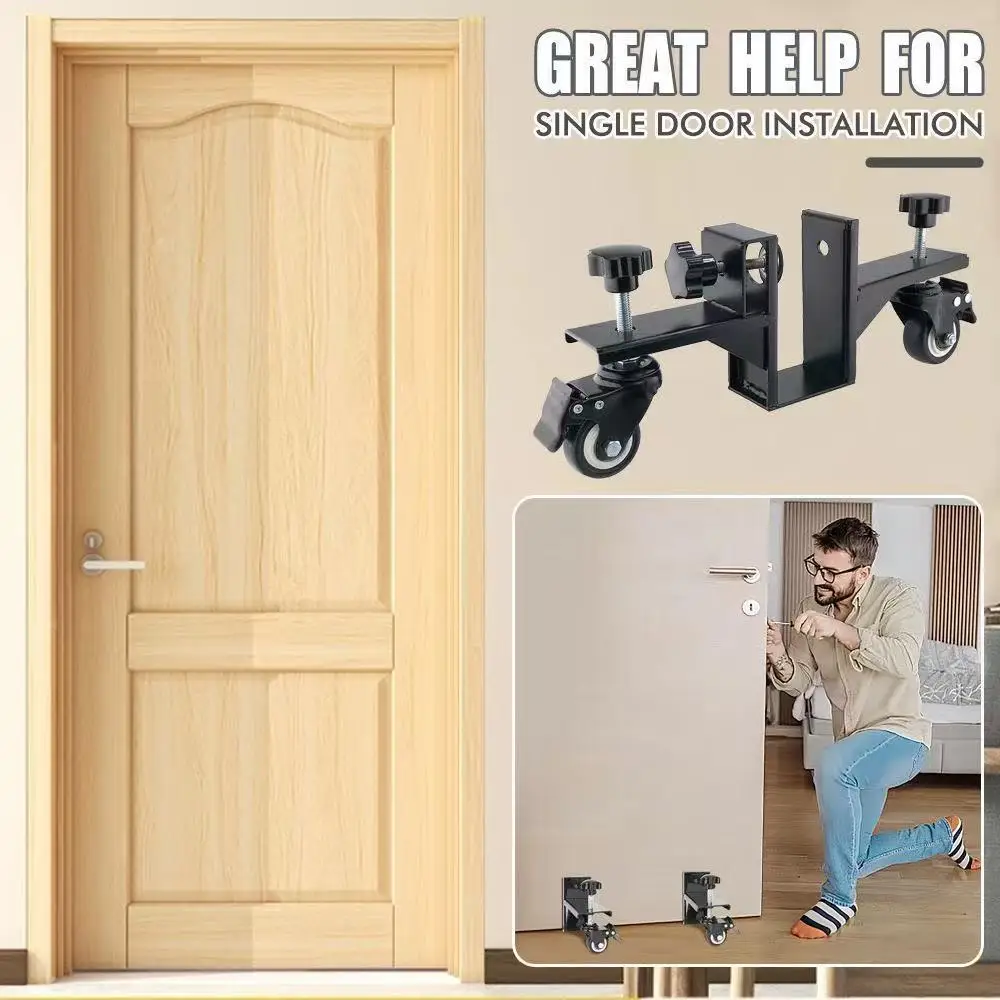 

2pcs Adjustable Door Panel Transport Cart, Sliding Roller Heavy-duty Door Panel Trolley Hands Free Door Panel Board Installation