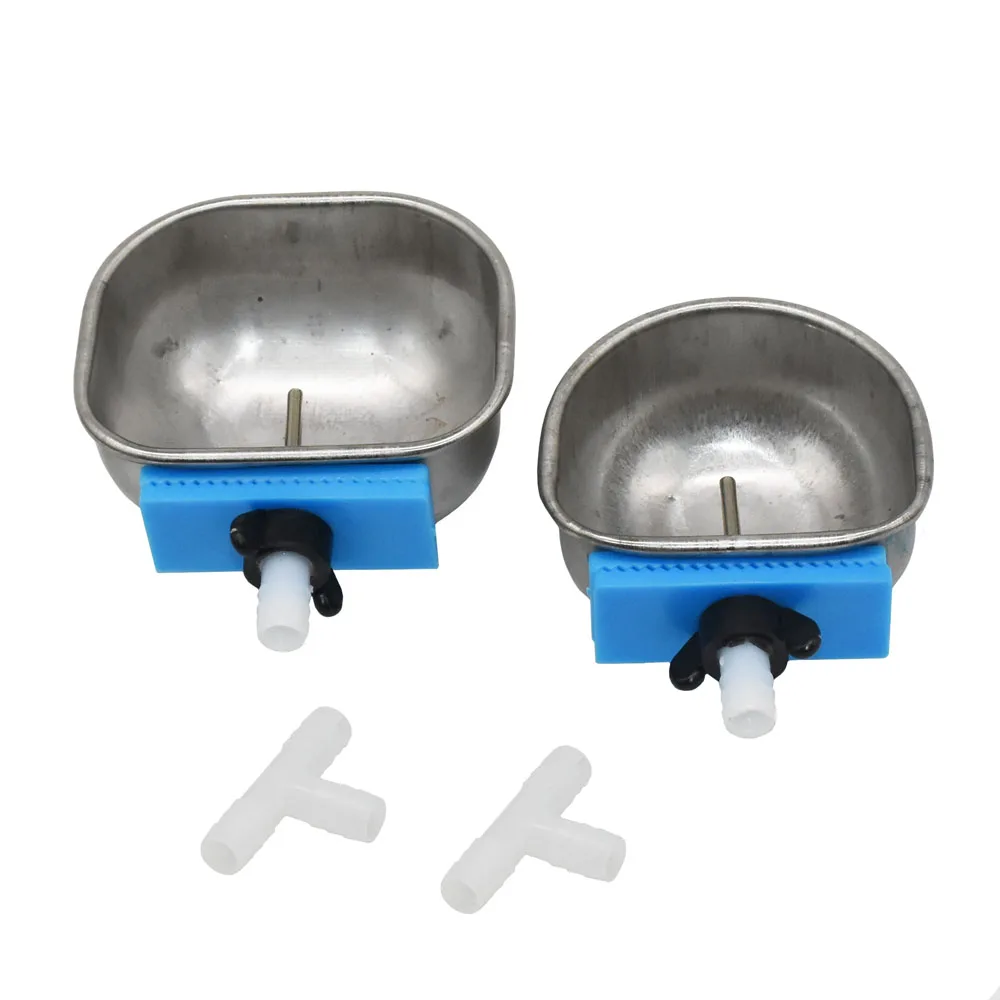 1 Pcs Rabbit Water Bowl Farm Rabbit Automatic Drinker Rabbit Cage Fix Cup Raising Fox Mink Stainless Steel Drinking Bowl
