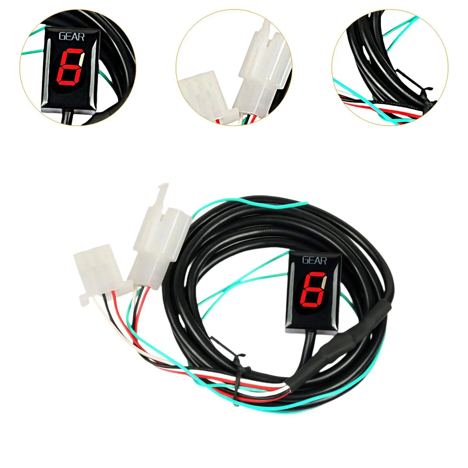 Motorcycle Gear Indicator Waterproof Practical Gear Shift Indicator Sturdy LED Display for ATV Motorbike Attachments
