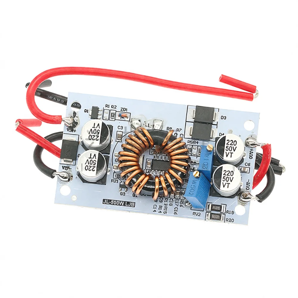 500W Boost Converter Aluminum Base Plate High Power Step Up Module 10A Current Controller For Laptop Adapter Power Transformer